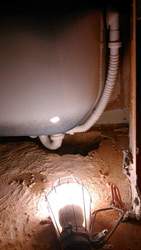 Detalle conexionado de desagües en bañera.